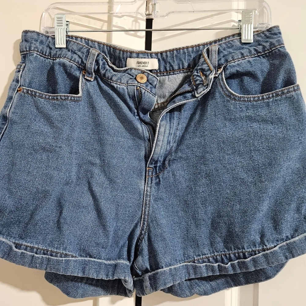Forever 21 Blue Jean Shorts with Rainbow Accent - Picture 2 of 2